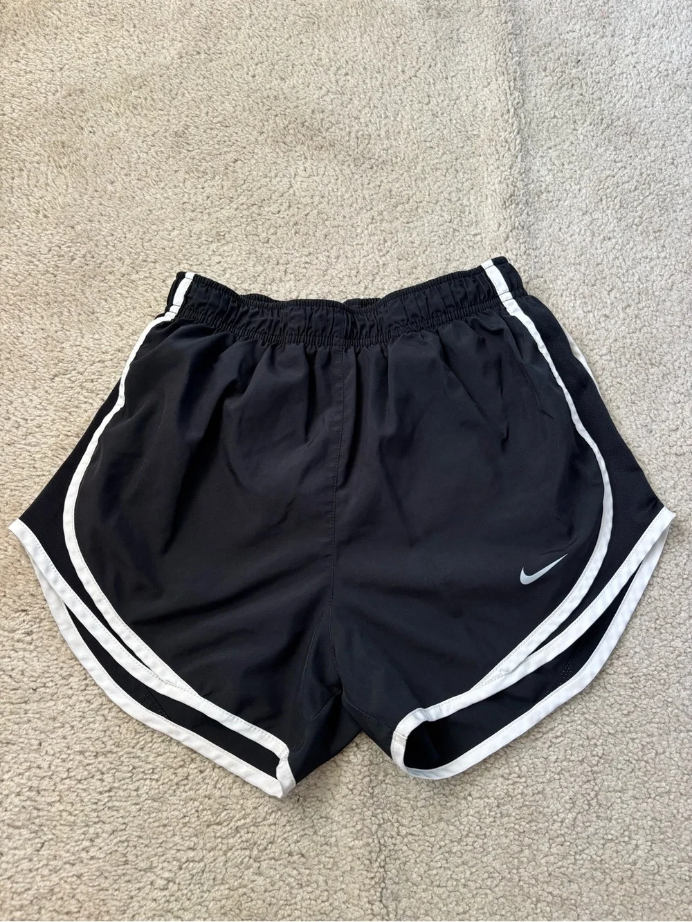 Nike Women's Black Dri-Fit Shorts with White Trim
